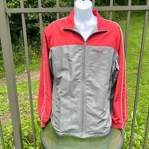 Vintage Men’s Reebok 2 Piece Windbreaker Red & Gray Track Suit Size Medium